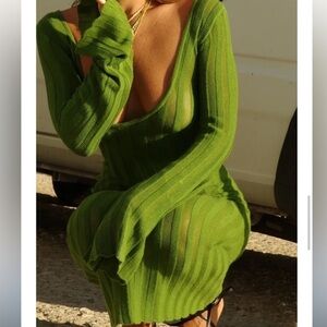 Heavy Manners Sweat Nothing Knit Dress in Green